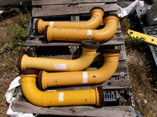 Unused 5,000 PSI Gooseneck Mudlines & 4 in Mudline Pipe Assemblies - 12 Pieces